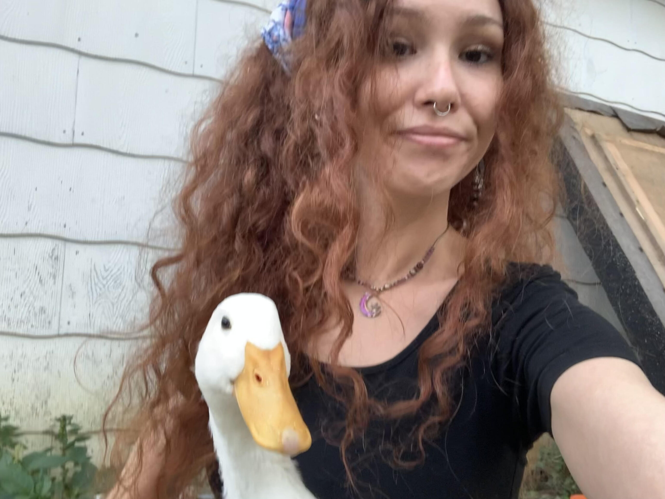 Annabelle and one of her ducks